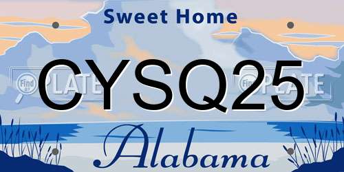 CYSQ25 Alabama License Plate