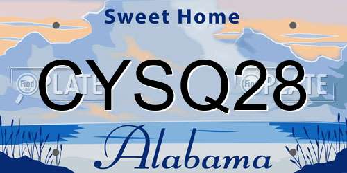 CYSQ28 Alabama License Plate