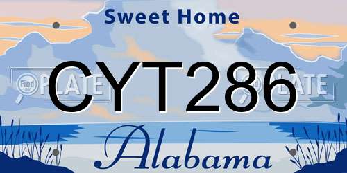 CYT286 Alabama License Plate