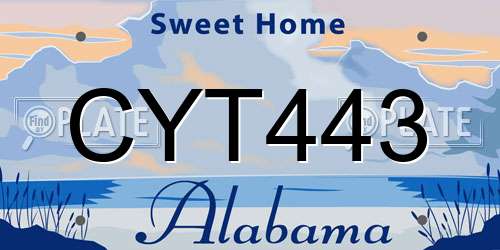 CYT443 Alabama License Plate
