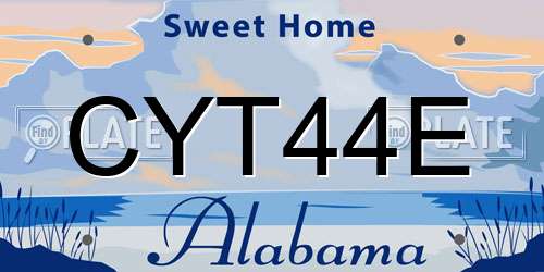 CYT44E Alabama License Plate