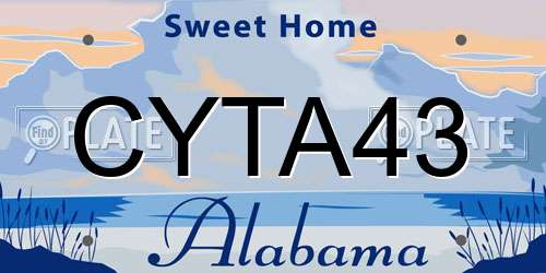 CYTA43 Alabama License Plate