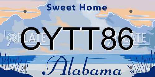 CYTT86 Alabama License Plate
