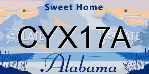 CYX17A Alabama License Plate