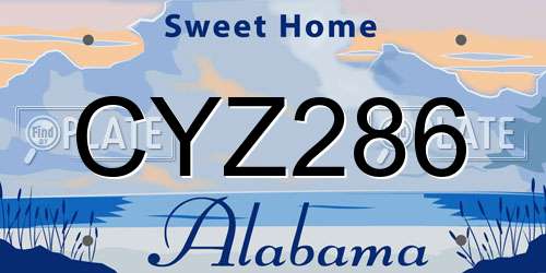 CYZ286 Alabama License Plate