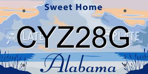 CYZ28G Alabama License Plate