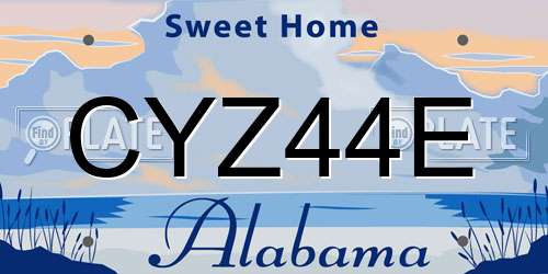 CYZ44E Alabama License Plate