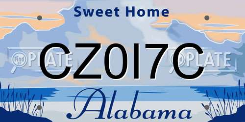 CZ0I7C Alabama License Plate