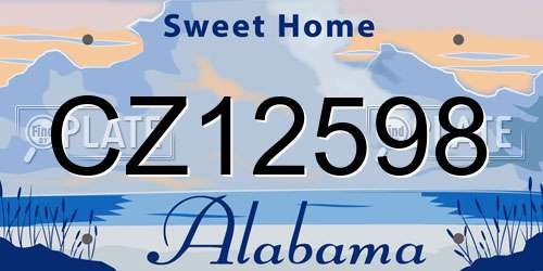 CZ12598 Alabama License Plate