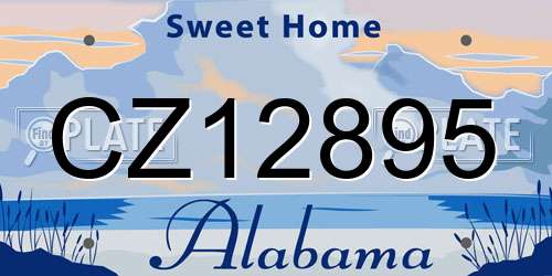 CZ12895 Alabama License Plate