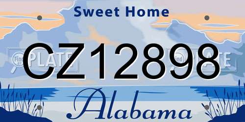 CZ12898 Alabama License Plate