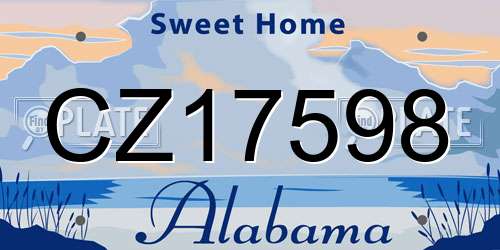 CZ17598 Alabama License Plate