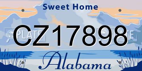 CZ17898 Alabama License Plate
