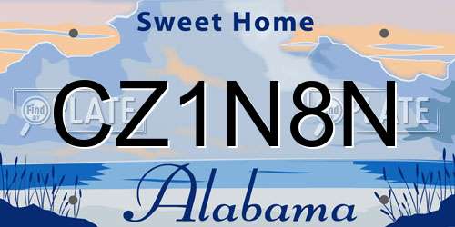 CZ1N8N Alabama License Plate