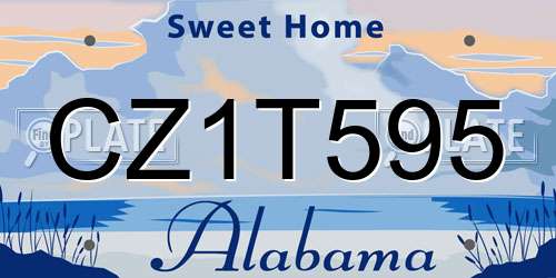 CZ1T595 Alabama License Plate