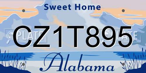CZ1T895 Alabama License Plate