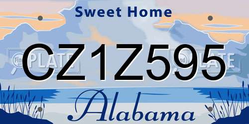 CZ1Z595 Alabama License Plate
