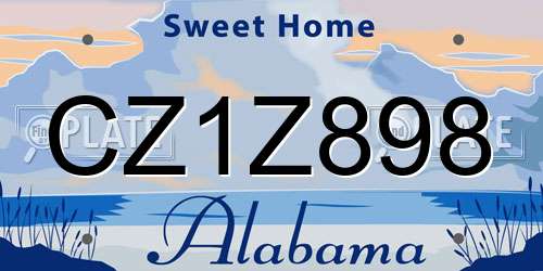 CZ1Z898 Alabama License Plate