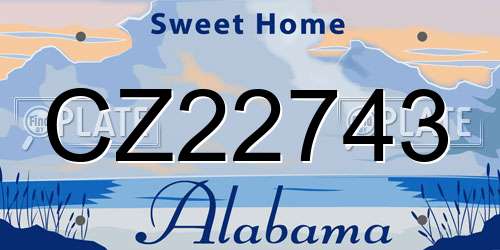 CZ22743 Alabama License Plate