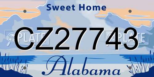 CZ27743 Alabama License Plate
