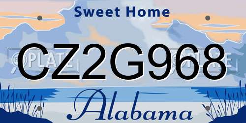 CZ2G968 Alabama License Plate