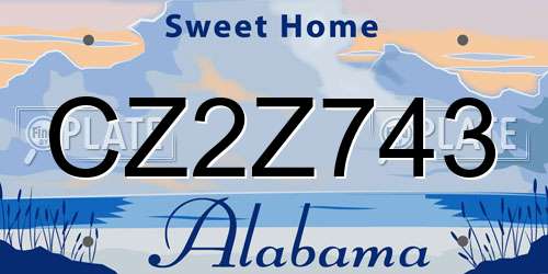 CZ2Z743 Alabama License Plate