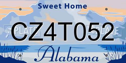 CZ4T052 Alabama License Plate