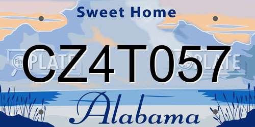 CZ4T057 Alabama License Plate