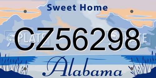 CZ56298 Alabama License Plate