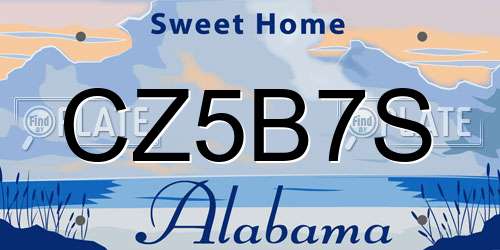 CZ5B7S Alabama License Plate