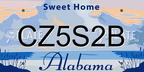 CZ5S2B Alabama License Plate