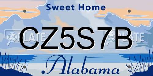 CZ5S7B Alabama License Plate