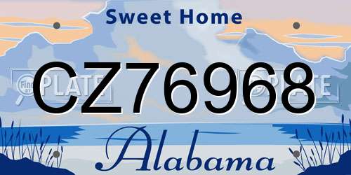 CZ76968 Alabama License Plate
