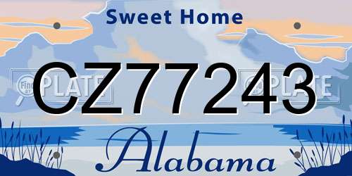 CZ77243 Alabama License Plate