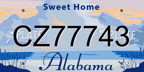 CZ77743 Alabama License Plate