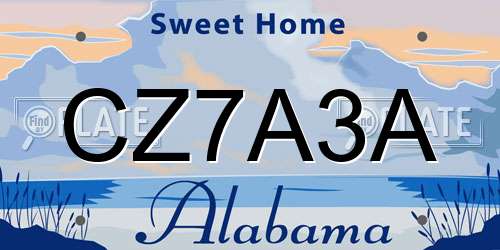 CZ7A3A Alabama License Plate