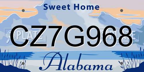 CZ7G968 Alabama License Plate