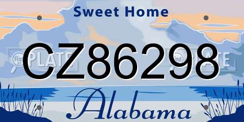 CZ86298 Alabama License Plate