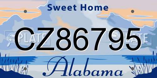 CZ86795 Alabama License Plate