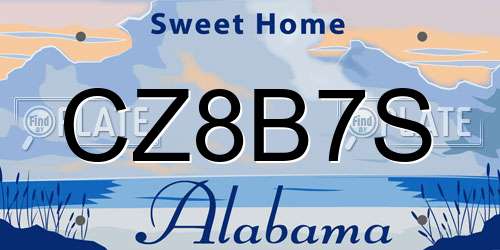 CZ8B7S Alabama License Plate