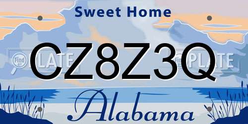 CZ8Z3Q Alabama License Plate