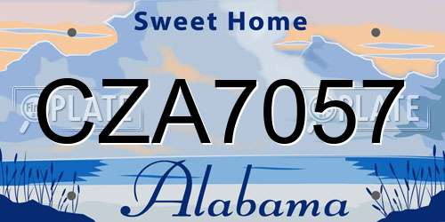 CZA7057 Alabama License Plate