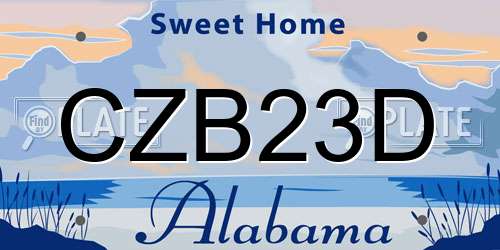 CZB23D Alabama License Plate