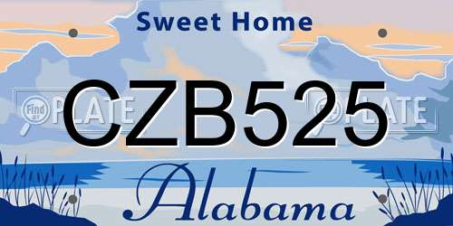 CZB525 Alabama License Plate