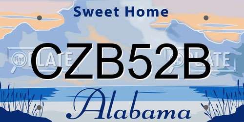CZB52B Alabama License Plate