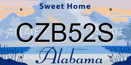 CZB52S Alabama License Plate