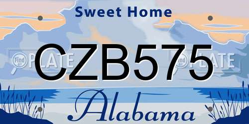 CZB575 Alabama License Plate