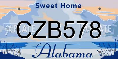 CZB578 Alabama License Plate