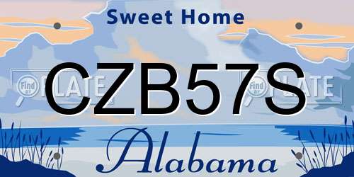 CZB57S Alabama License Plate