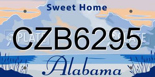 CZB6295 Alabama License Plate